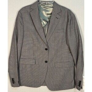 NWT Mizzen Main Blazer Mens 40R Gray Houndstooth Trim Fit Lanificio Di Tollengno